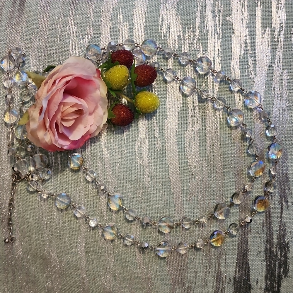 Joan Rivers Faceted Glass Crystal Extra Long Necklace